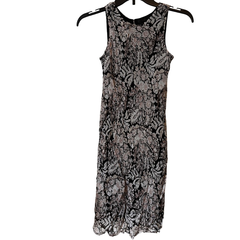 Tessuto Girls Dress Size 12 NWT Black Whiteβ Floral Sleeveless Lined Elegant